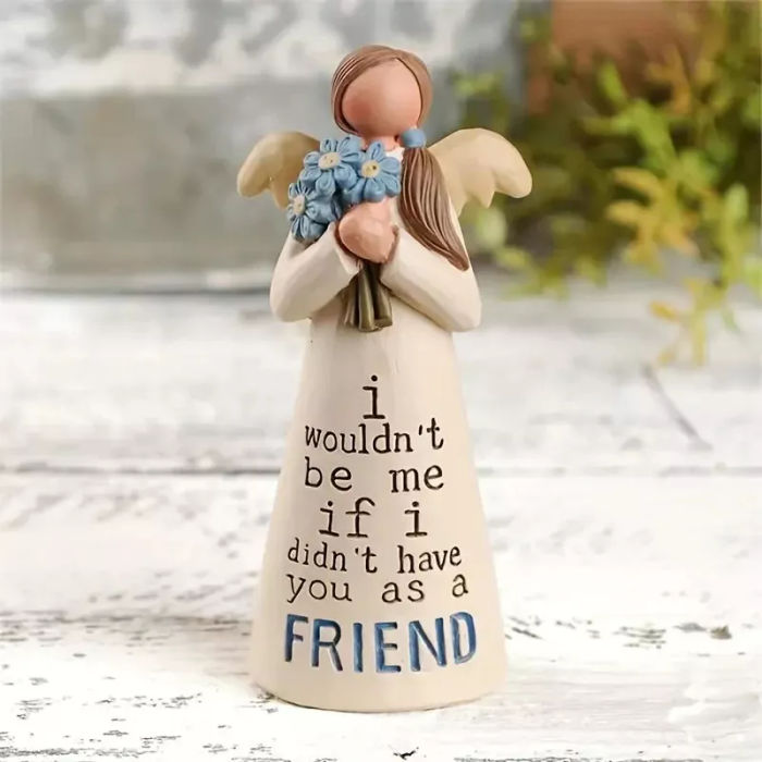Engels Engel Herz Statuen Krippenfigur statue Skulptur Holzoptik Friend Blume
