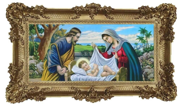 Gemälde Jesus Geburt Maria Josef Jesus Christus Bethlehem Nazareth Krippe Bild