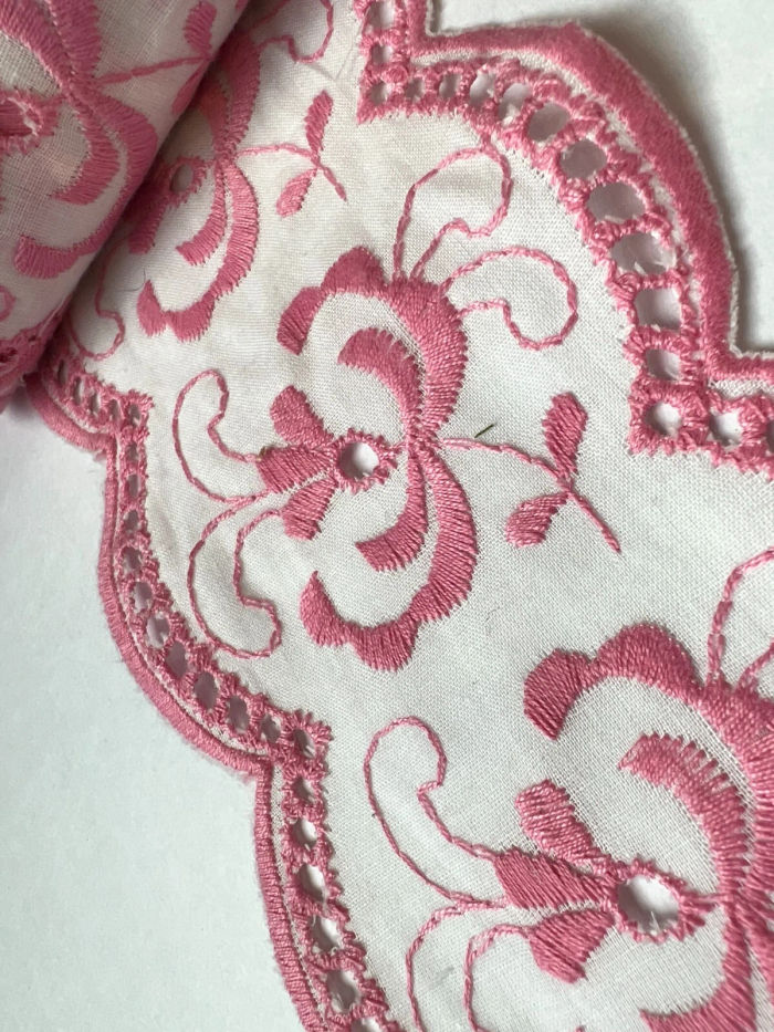 9M Spitzenborte Madeiraspitze Gardine Kissen Tischdecke Bett Band 9 cm Rosa