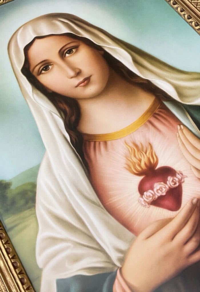 Religiöses Bild Madonna Herz 50x70 Christliche Bild Maria Herz Poster Bild