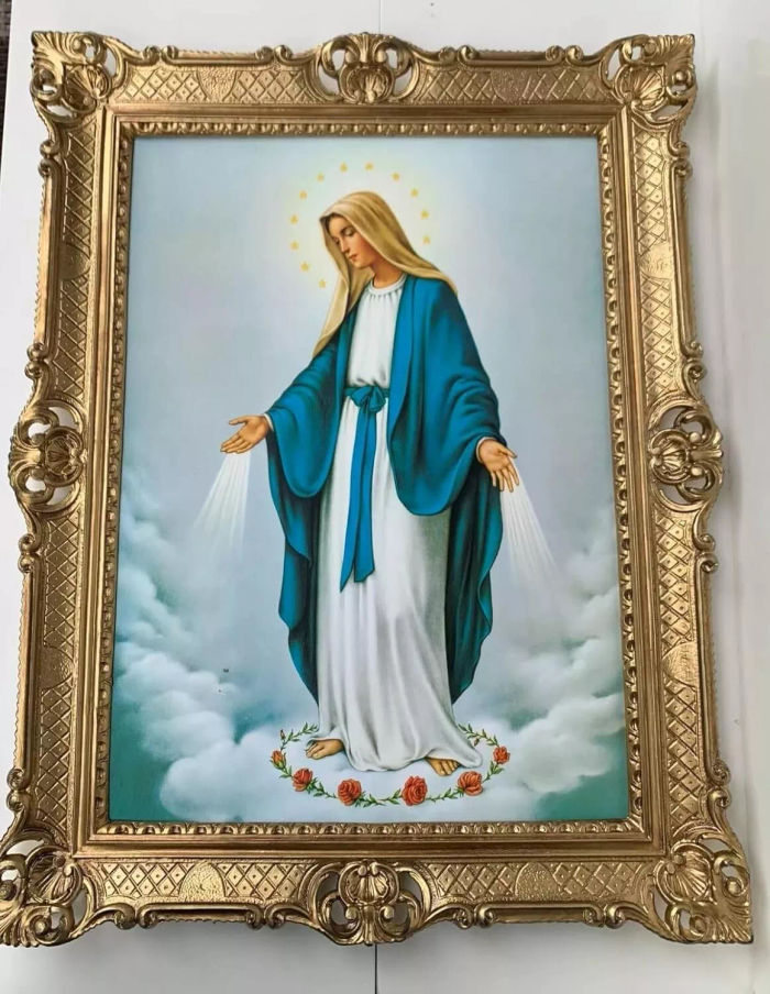Gemälde Religiöses Bild  Mutter Maria Gnadenspenderin 90x70 Heiligenbild Ikone