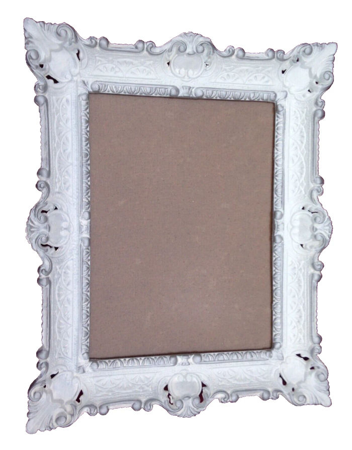 Barock Bilderrahmen Weiß Silber 56x46 Antik Fotorahmen 30x40 Gemälderahmen Prunk