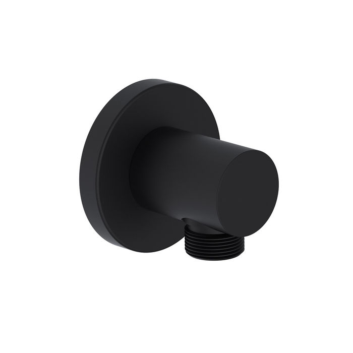 Stilform Wandanschlussbogen Rund Massiv Chrom oder Schwarz Matt Schwarz Matt