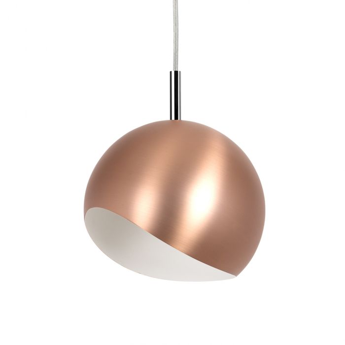 Moderne Retro Pendelleuchte Kugelform Brushed copper | LED 6-10 Watt | 2 Größen 180 mm