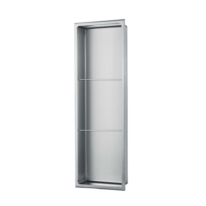 Stilform Wandnische 90 x 30 Edelstahl Gebürstet mit 2 Fachböden Duschablage