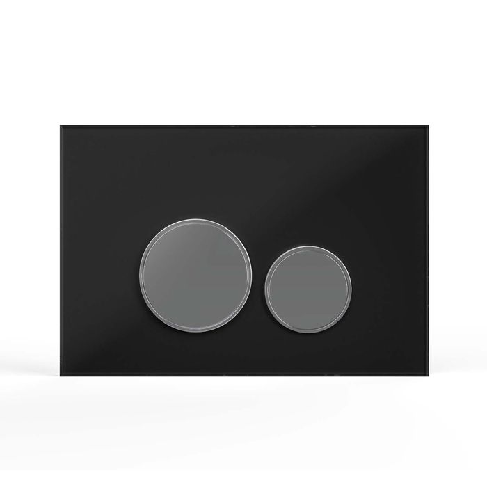 Drückerplatte Glas Schwarz Kompatibel zu Geberit Duofix SIGMA DELTA & BASIC (UP 320) 2 Mengenspülung