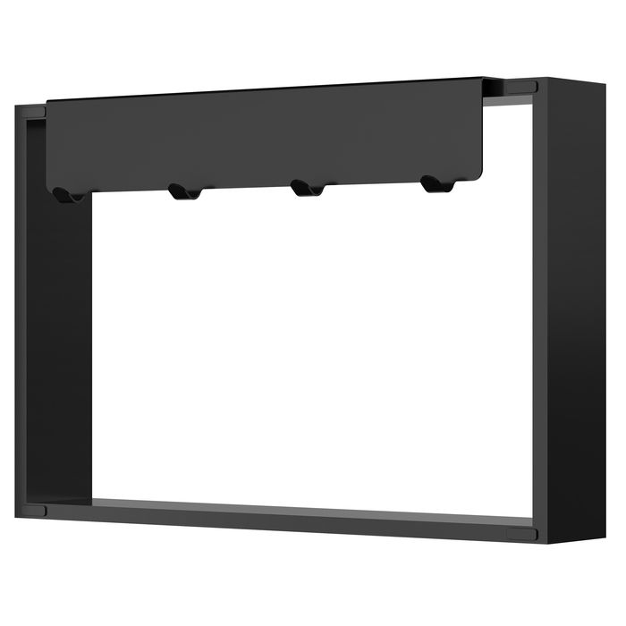 Aufputz Wandnische WallSpace in Schwarz Matt / Weiß Matt mit Ablage & Haken / 40x40 oder 60x40 cm  60 x 40 cm Schwarz Matt