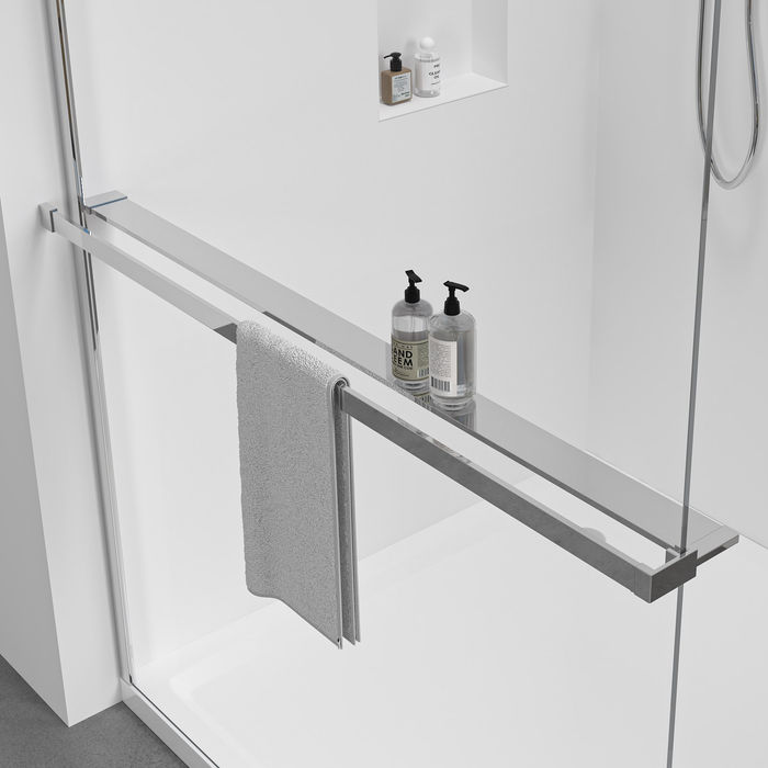 Handtuchhalter & Duschablage für Walk-In Dusche – Chrom Chrom