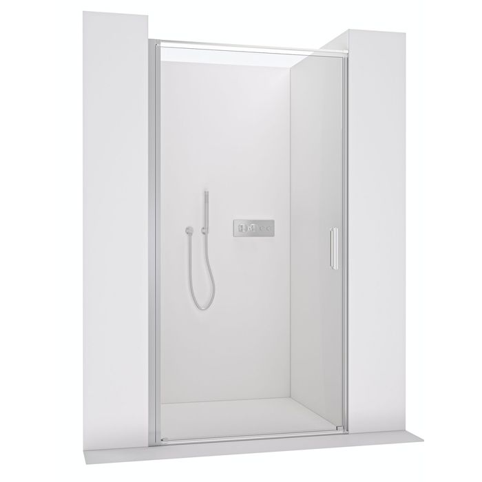 Nischendusche 70-100cm mit Drehtür 8 mm Nano-Klarglas Duschtür – Profilfarbe wählbar Chrom