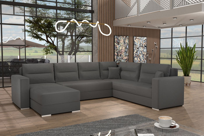 Couchgarnitur Ecksofa Sofa Sofagarnitur Captain U mit Schlaffunktion Wohnlandschaft