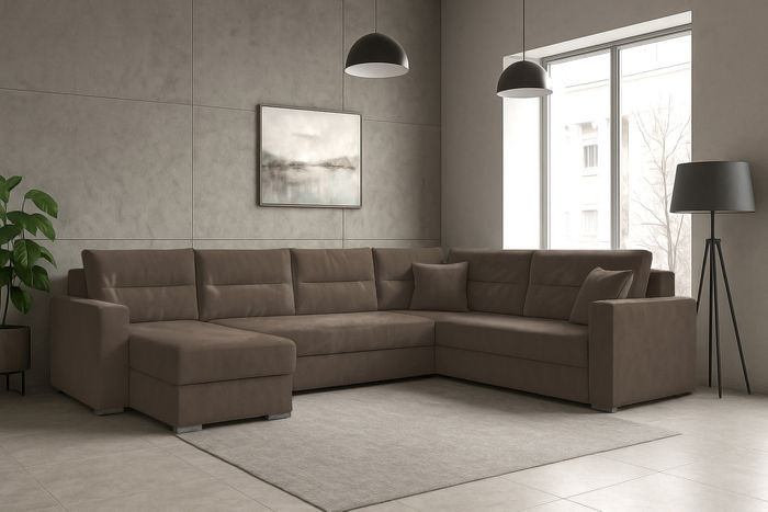 Couchgarnitur Ecksofa Sofa Sofagarnitur Captain U mit Schlaffunktion Wohnlandschaft