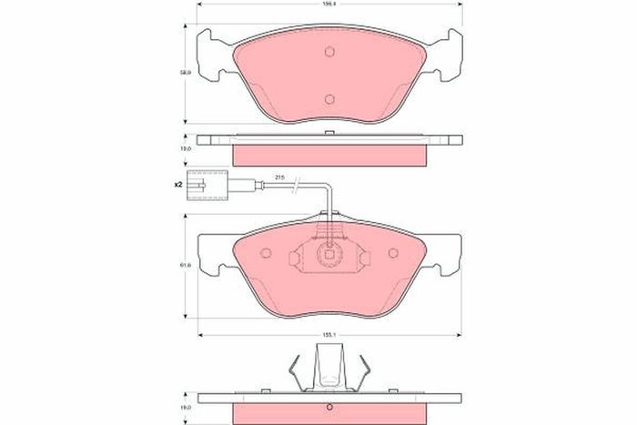 Bremsbelagsatz vorne , passt zu: ALFA ROMEO 147, 156, GT, SPIDER 1.6-2.4D 06....