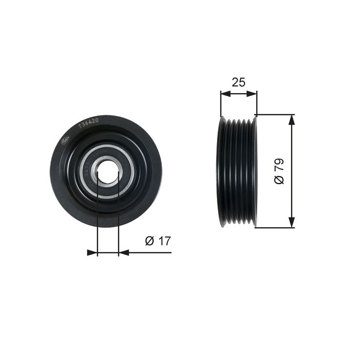 Umlenk-/Führungsrolle, Keilrippenriemen