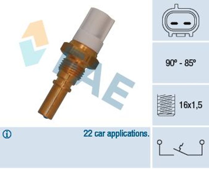 Thermoschalter des Kühlerlüfters passt zu: LEXUS IS I, IS SPORTCROSS; TOYOTA...