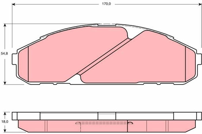 Bremsbelagsatz vorne , passt zu: NISSAN PATROL GR IV 2.8D/4.2 09.88-02.98