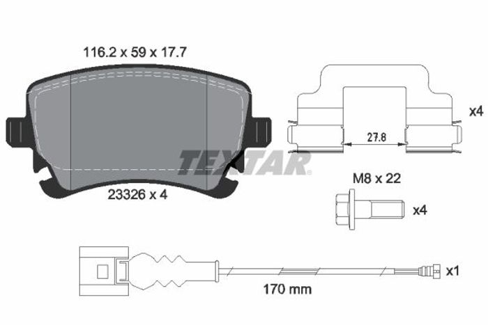 Bremsbelagsatz hinten , passt zu: VW CALIFORNIA T5 CAMPER, CALIFORNIA T6 CAMP...
