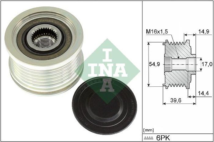 Generator-Riemenscheibe passt zu: HYUNDAI SANTA FE IV; KIA SORENTO IV 2.5 04.21