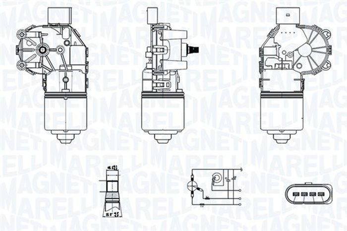 Wischermotor vorne passt zu: FORD FOCUS C-MAX, FOCUS II 10.03-09.12