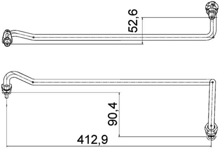 Heizgerätleitung (18mm) passt zu: PORSCHE CAYENNE; VW TOUAREG 3.0D-5.0D 05.02...