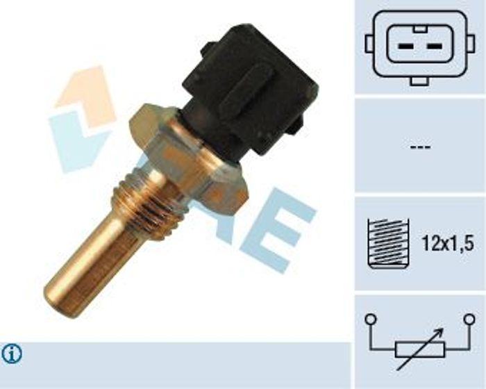 Kühlmitteltemperatur -Sensor (anzahl der Pins: 2, schwarz) passt zu: JAGUAR X...
