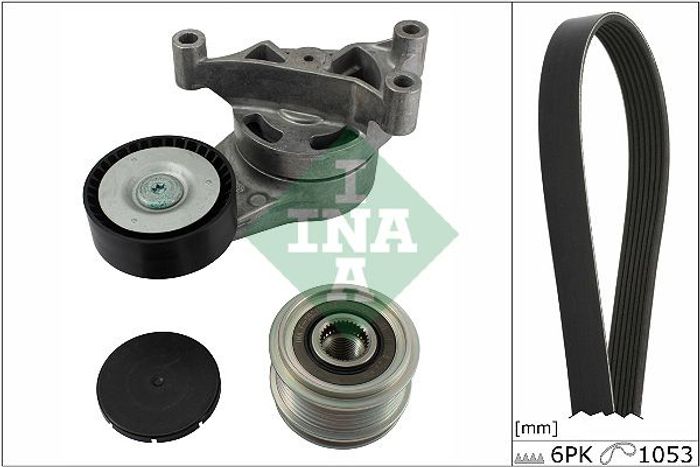 Satz der Rippenriemen (mit Rollen) passt zu: AUDI A1, A3, TT; SEAT ALHAMBRA,...