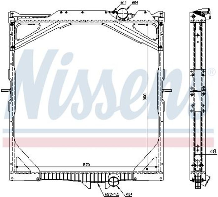 Kühler Motor ((en) with frame) passt zu: VOLVO FH, FH II, FH12, FH16, NH12 D1...