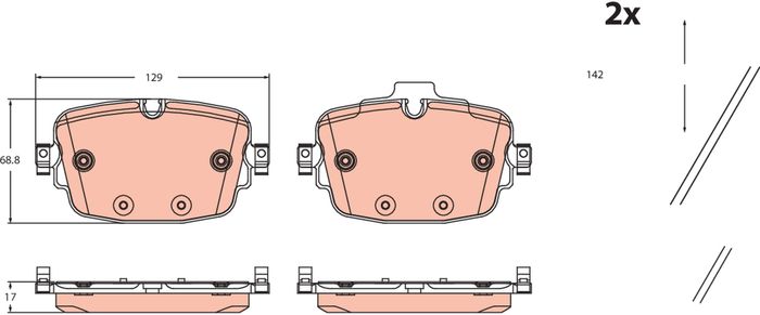 Bremsbelagsatz hinten ((EN) only with steel brake discs), passt zu: AUDI A6 A...