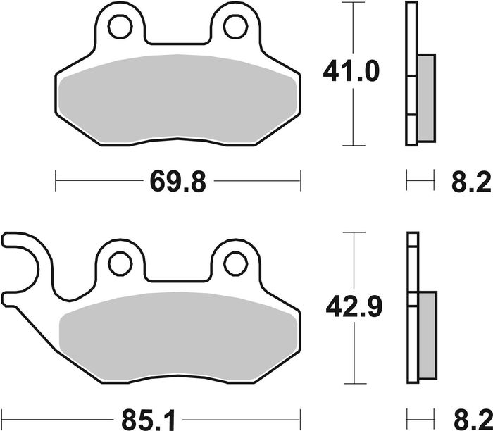 Bremsbeläge hinten/vorne, anwendung: straße, material: organisch-CC, 41/42,9x...