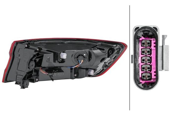 Lampe hinten L (äußerer Teil, LED) passt zu: AUDI A4 B9 Sedan 05.15-05.19