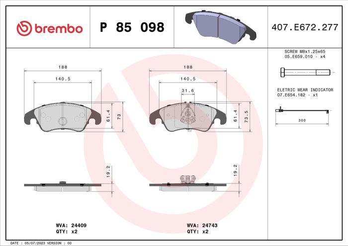 Bremsbelagsatz vorne , passt zu: AUDI A4 ALLROAD B8, A4 B8, A5, A6 ALLROAD C7...
