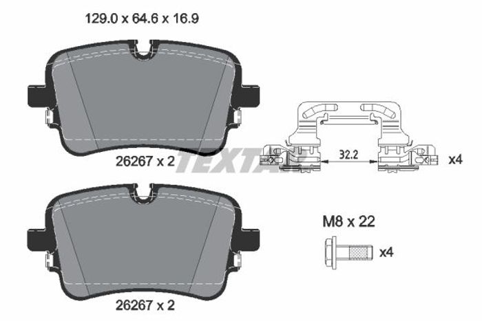 Bremsbelagsatz hinten (mit Bremssattelführungsschrauben), passt zu: AUDI A5,...
