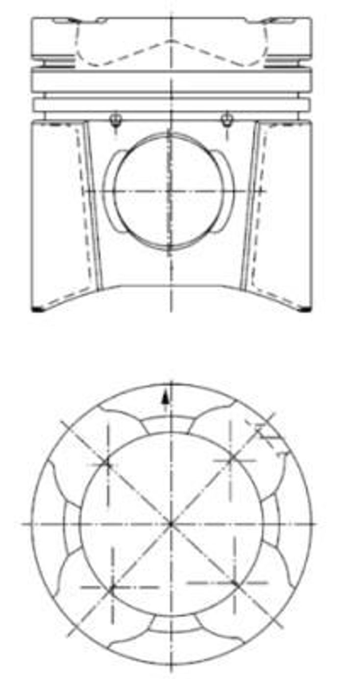 Kolben (durchmesser 128mm, STD) passt zu: MAN E2000, F2000, HOCL, LION&acute;S COAC...