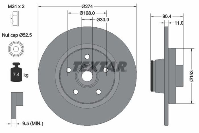 Bremsscheibe mit Lager hinten L/R passt zu: MERCEDES CITAN (MPV), CITAN MIXTO...