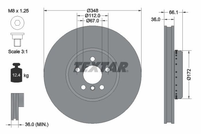 Zweiteilige Bremsscheibe vorne L passt zu: BMW 2 (G42, G87), 3 (G20, G80, G28...