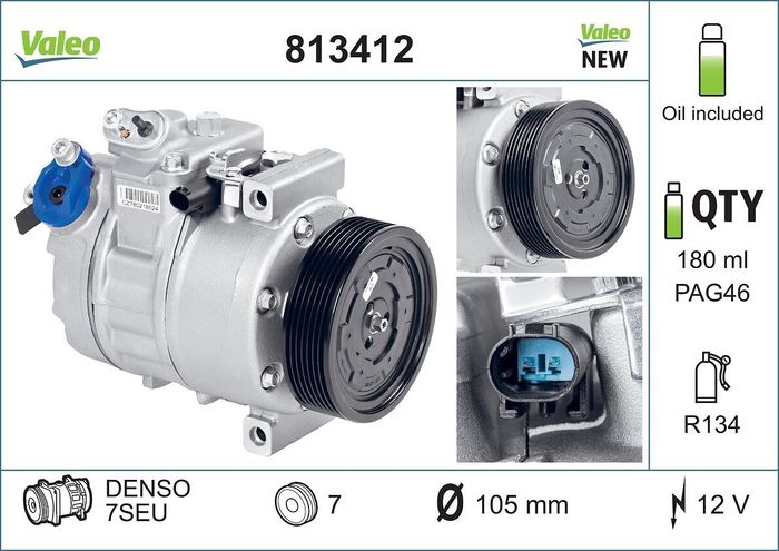 Klimakompressor passt zu: BMW 1 (E82), 1 (E88), 3 (E90), 3 (E91), 3 (E92), 3...