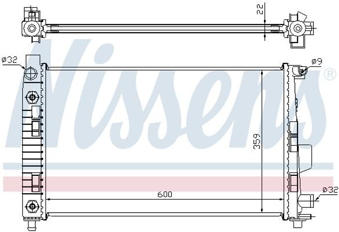 Kühler Motor passt zu: MERCEDES A (W168), VANEO (414) 1.4-2.1 07.97-07.05