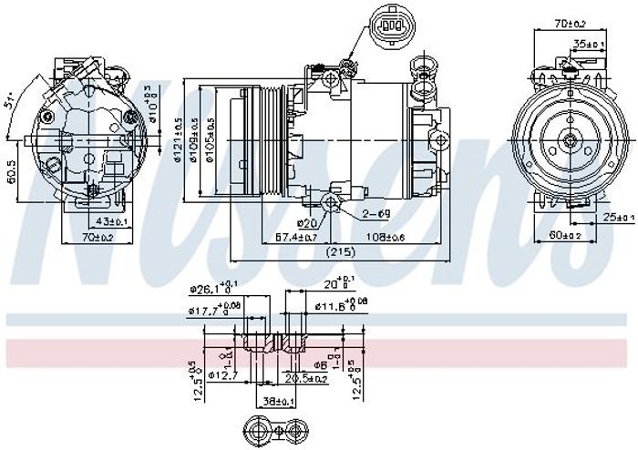 Klimakompressor passt zu: OPEL ASTRA G, ZAFIRA A 2.0D/2.2D 02.98-10.05