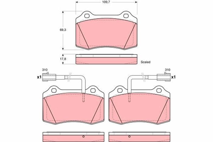 Bremsbelagsatz vorne , passt zu: ALFA ROMEO 147, 156; FERRARI 360 3.2/3.6 03....