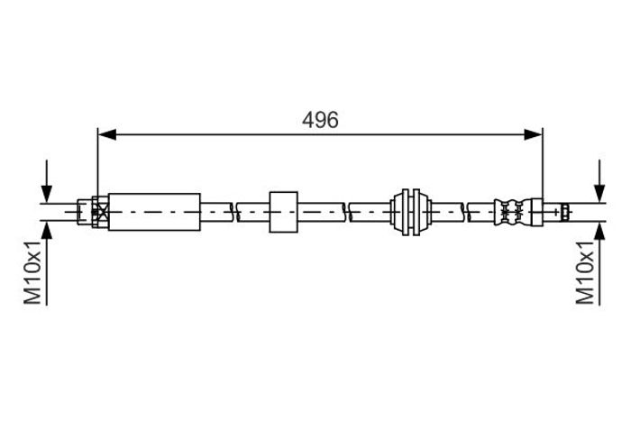 Bremsleitung elastisch vorne L/R (länge 496mm, M10x1/M10x1) passt zu: BMW 5 (...