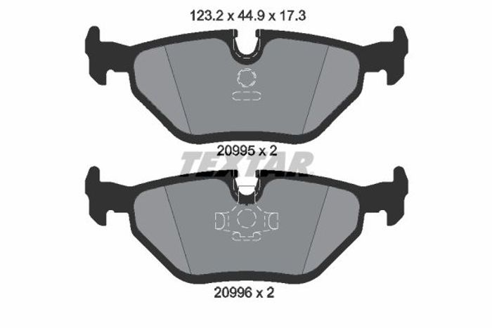 Bremsbelagsatz hinten , passt zu: BMW 3 (E30), 3 (E36), 5 (E34), 7 (E32), Z1,...