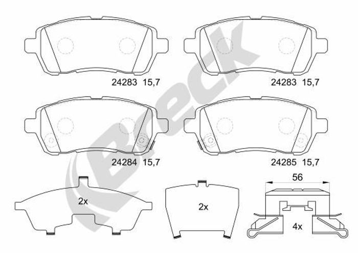 Bremsbelagsatz vorne , passt zu: DAIHATSU MATERIA, SIRION; FORD FIESTA, FIEST...