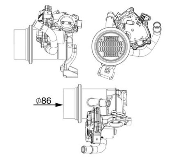 AGR Ventil (Modul mit Radiator) passt zu: SKODA YETI; VW BEETLE, CADDY ALLTRA...