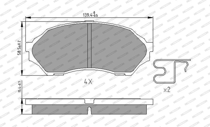 Bremsbelagsatz vorne , passt zu: MAZDA 323 F VI, 323 S VI 1.3-1.6 09.98-05.04