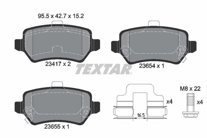 Bremsbelagsatz hinten , passt zu: CHEVROLET ASTRA, CORSA, VIVA, ZAFIRA; KIA V...