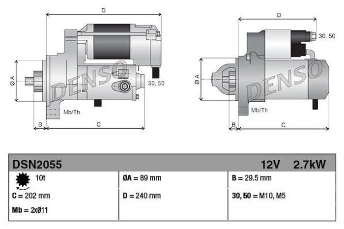 Anlasser (12V, 2,7kW, anzahl der Zähne 10 Stück, neu) passt zu: CATERPILLAR