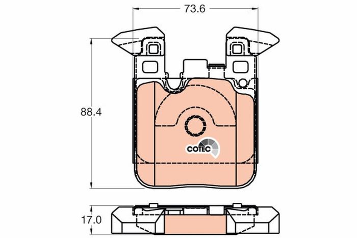 Bremsbelagsatz hinten , passt zu: BMW 1 (F20), 1 (F21), 2 (F22, F87), 2 (F23)...
