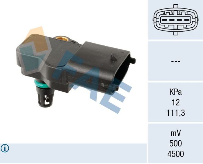 Drucksensor im Ansaugkrümmer (4 pin) passt zu: FORD FIESTA VI, FIESTA VII, FO...