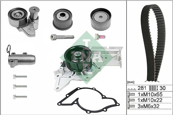 Ventilsteuerung Satz (Riemen + Rolle + Flüssigkeitspumpe) passt zu: AUDI A4 B...