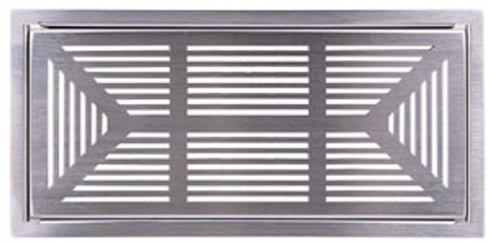 Pluggit Abdeckgitter Square Edelstahl, inkl. Einbaurahmen - PL126