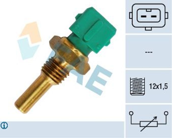 Kühlmitteltemperatur -Sensor (anzahl der Pins: 2, grün) passt zu: ALFA ROMEO...